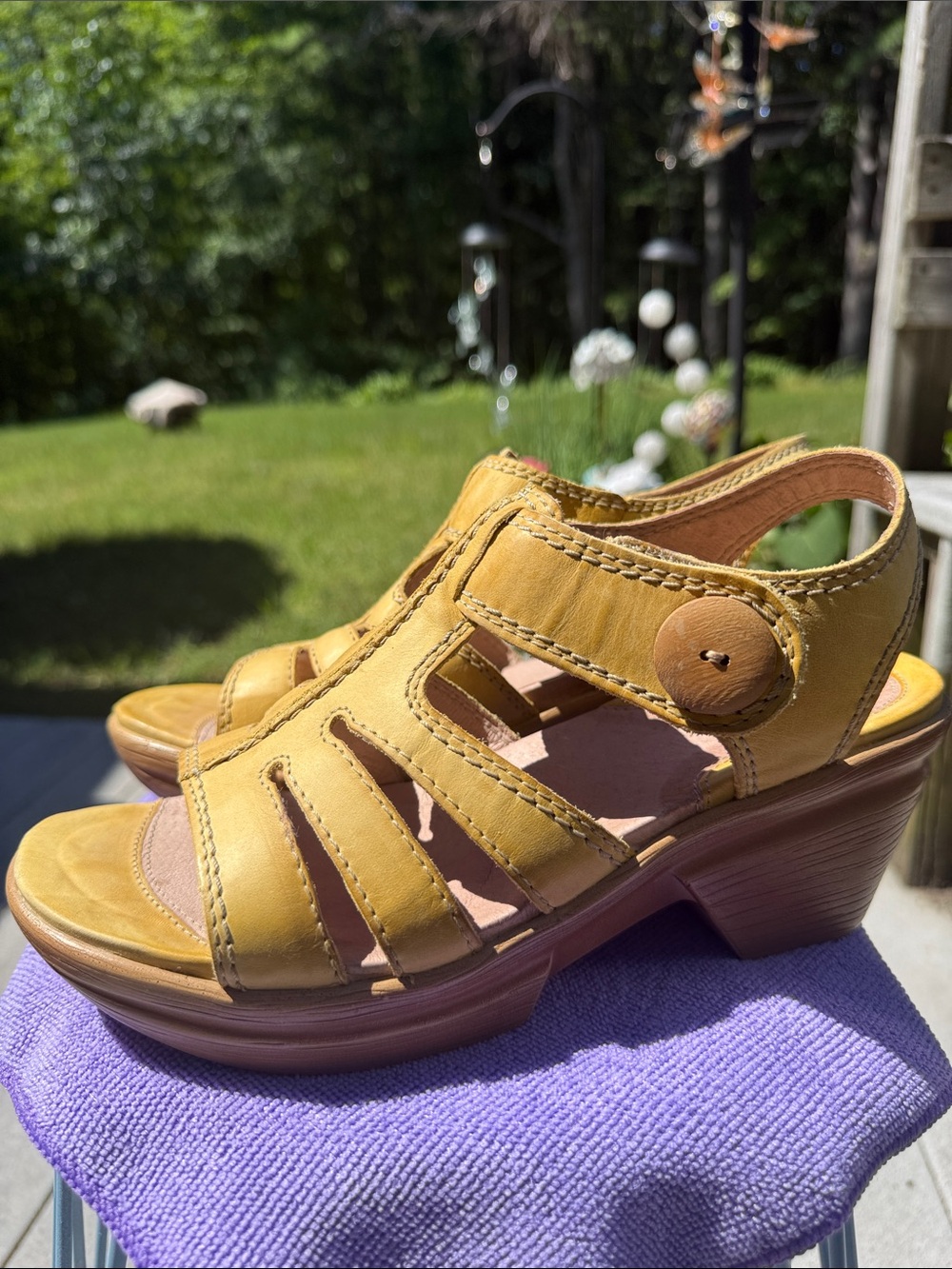 Women’s Sanita Mustard Yellow Leather Slingback Sandals